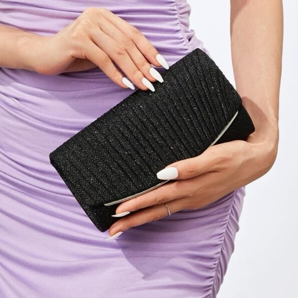 Luxe glitter party evening wedding prom clutch box bag - Picture 10 of 16